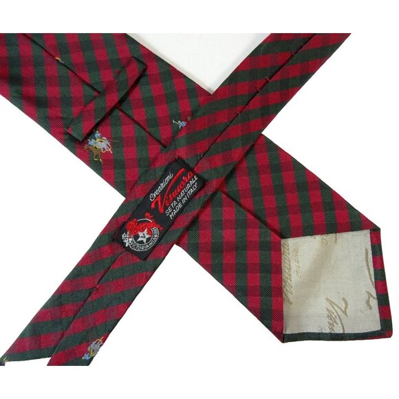 Polo Silk Tie Red and Green Gingham Necktie - Picture 4 of 4